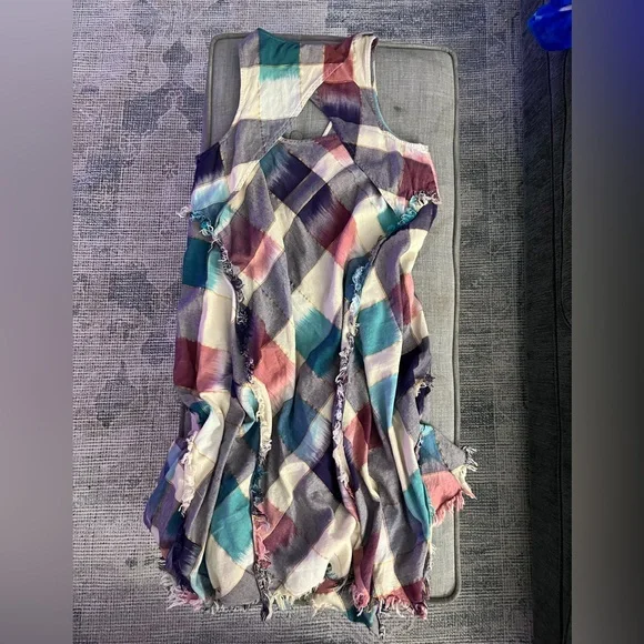 Multicolor Plaid Sleeveless Dress - Picture 6 of 6